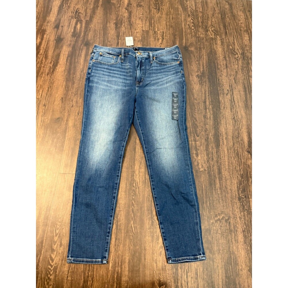 J Crew Jeans Size 32  (34x27) Womens 9" High Rise Medium Wash Blue Denim